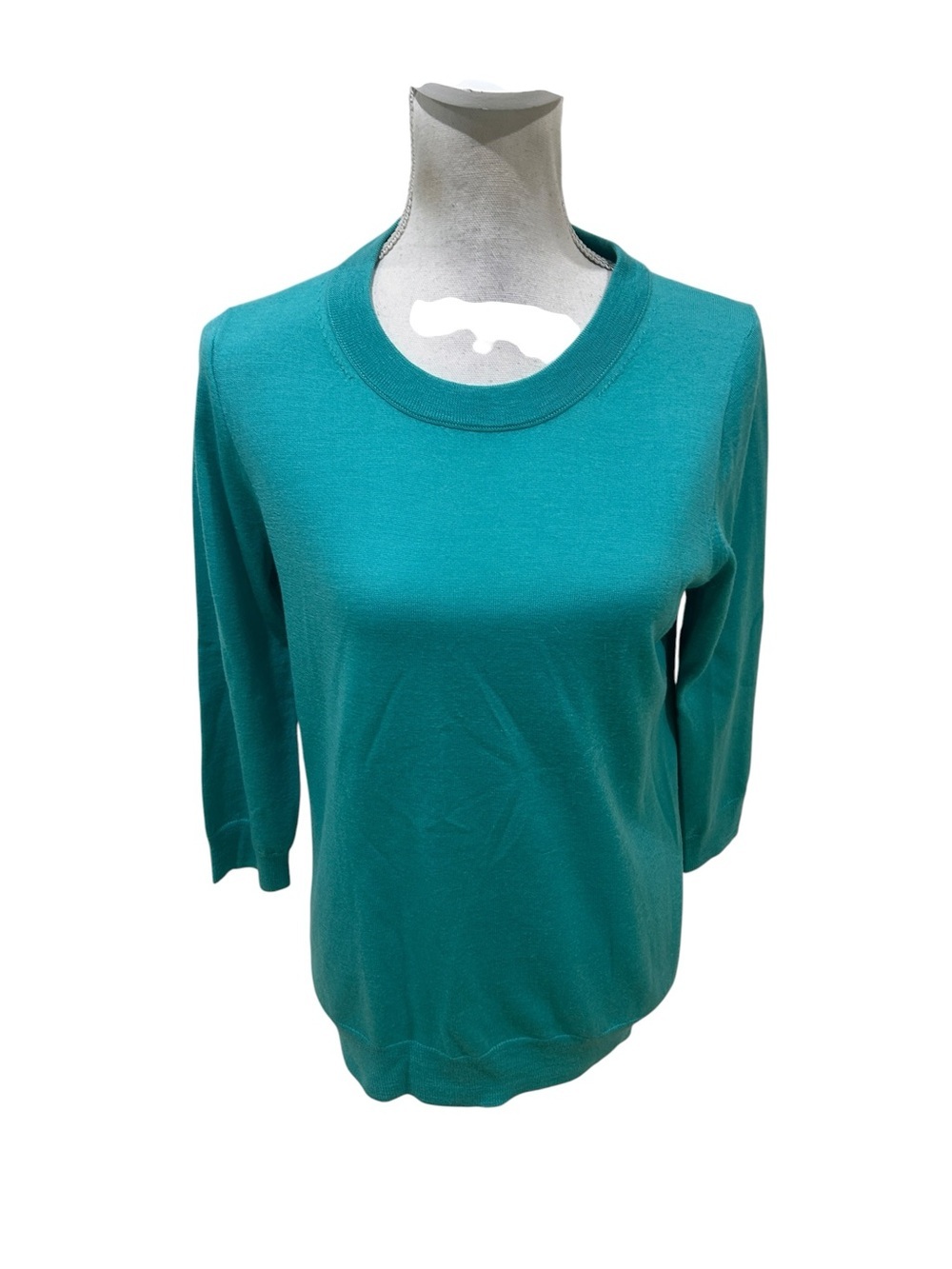 J. Crew Teal Crewneck lightweight Sweater merino wool size medium